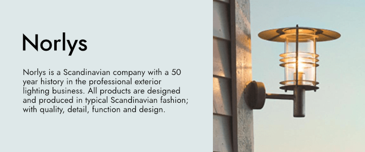 Norlys is a Scandinavian company with a 50 year history in the professional exterior lighting business. All products are designed and produced in typical Scandinavian fashion; with quality, detail, function and design.