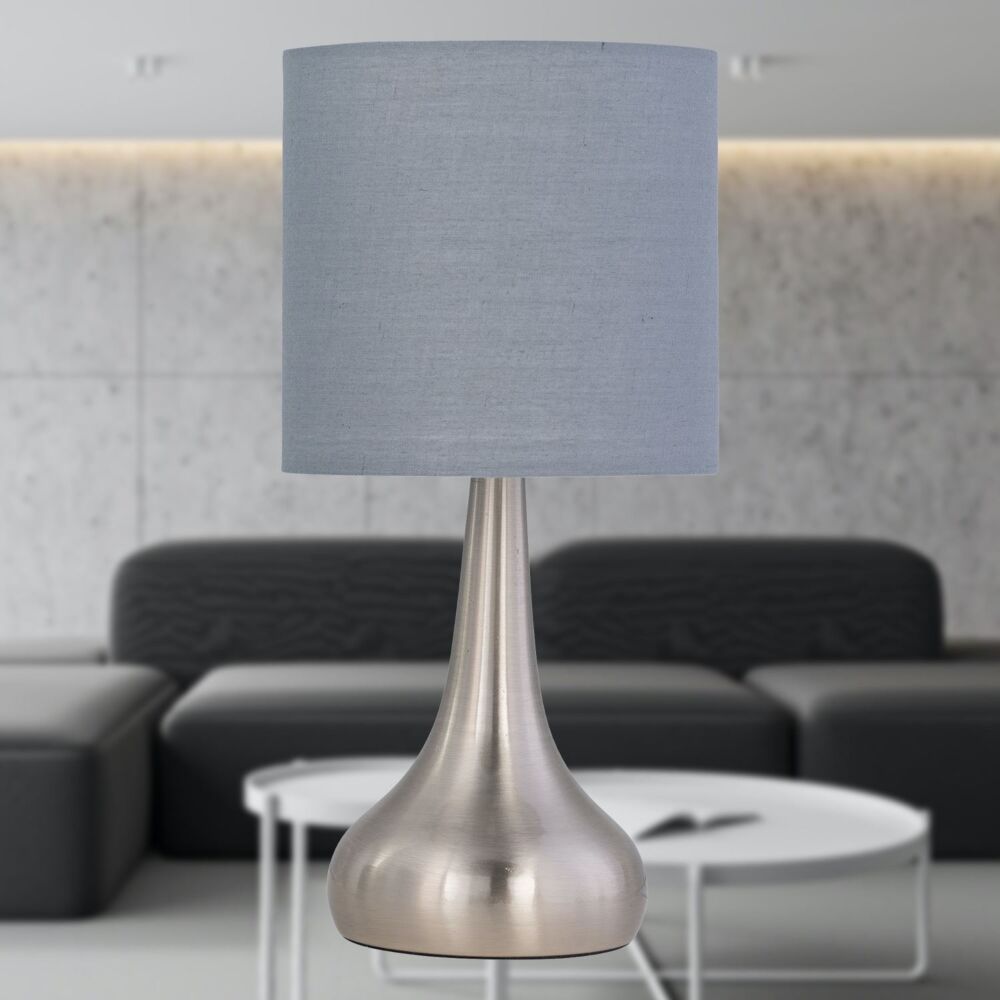 Romana Brushed Chrome 23cm Touch Operated Table Lamp Base