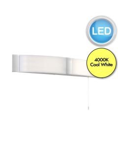 Saxby Lighting - Onan - 91797 - LED White Chrome Opal 2 Light IP44 Pull Cord Bathroom Shaver Wall Light