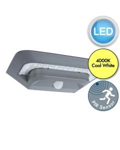 Lutec - Ghost Solar - 6901401337 - LED Silver Clear IP44 Outdoor Sensor Wall Light