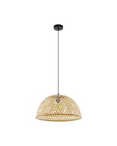 Eglo Lighting - Claverdon - 43254 - Black Natural Wood Ceiling Pendant Light