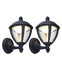 Set of 2 Unite - Black LED Outdoor Porch Wall Lights