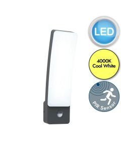 Lutec - Kira - 5288903118 - LED Dark Grey Opal IP54 Outdoor Sensor Wall Light