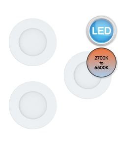 Eglo Lighting - Set of 3 Fueva-Z - 900099 - LED White IP44 Bathroom Recessed Ceiling Downlights