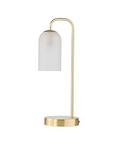 Victoria - Satin Brass Touch Lamp with Frosted Glass Shade