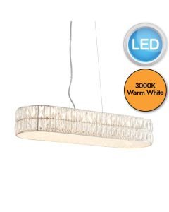 Endon Lighting - Verina - 76514 - LED Clear Crystal Glass Chrome Prismatic 5 Light Bar Ceiling Pendant Light
