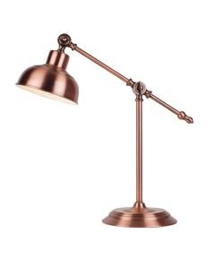 Antique Brushed Copper Lever Arm Table Lamp