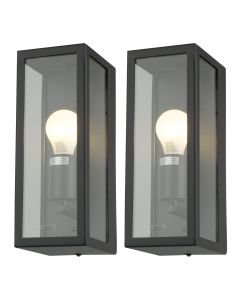 Set of 2 Montrose - Black Outdoor Wall Lights