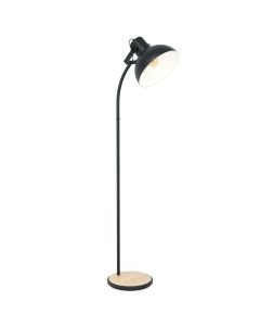 Eglo Lighting - Lubenham - 43166 - Black Wood Floor Reading Lamp