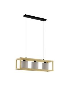 Eglo Lighting - Granados - 390108 - Black Wood Cappuccino 3 Light Bar Ceiling Pendant Light