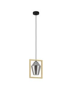 Eglo Lighting - Viglioni - 99701 - Black Wood Clear Glass Ceiling Pendant Light