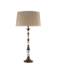Interiors 1900 - Polina - 63593 - Antique Brass Beige Table Lamp With Shade