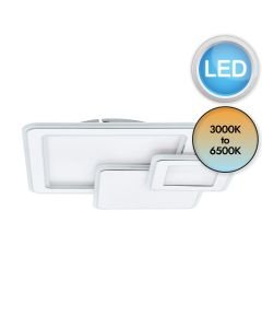 Eglo Lighting - Mentalurgia - 99398 - LED White Chrome Flush Ceiling Light