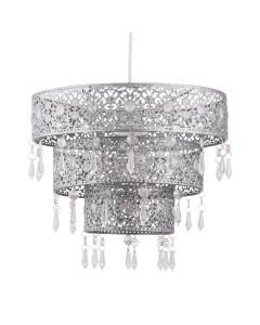 Silver Morrocan Styled Tiered Light Shade