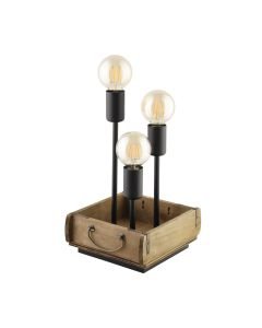 Eglo Lighting - Wootton - 43594 - Wood Black 3 Light Table Lamp