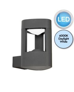 Saxby Lighting - Tribeca - El-40074 - LED Grey Frosted IP54 Outdoor Wall Light