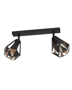 Eglo Lighting - Carlton 7 - 43716 - Black Antique Copper 2 Light Ceiling Spotlight