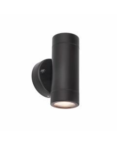 Saxby Lighting - Palin - 75432 - Black Clear Glass 2 Light IP44 Medium Outdoor Wall Washer Light