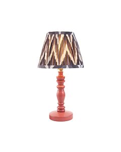 Endon Lighting - Bibury & Zigzag 20cm - 114265 - Pink Aged Brass Grey Table Lamp With Shade