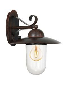 Eglo Lighting - Milton - 83589 - Antique Brown Clear Glass IP44 Outdoor Wall Light