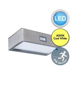 Lutec - Brick - 6908501308 - LED Stainless Steel Clear IP44 Solar Outdoor Sensor Wall Light