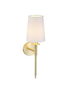Carven - Satin Brass Wall Light with White Shade