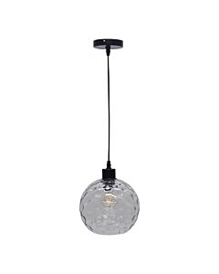 Barnum - Clear Dimple Glass Globe with Black Pendant Fitting
