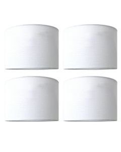 Set of 4 White Linen 25cm Pendant or Table Lamp Shade