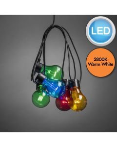 Konstsmide - Festoon LED starter light set 10 multicolour bulb - 2396-500EE