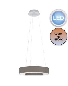 Eglo Lighting - Guamare - 39994 - LED Satin Nickel White Cappuccino Ceiling Pendant Light