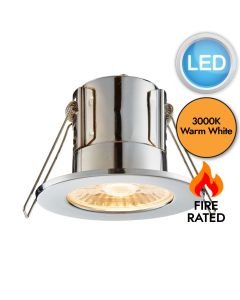 Saxby Lighting - ShieldECO 500 - 74031 - LED Chrome Clear IP65 3000k Bathroom Recessed Fire Rated Ceiling Downlight