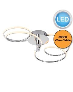 Endon Lighting - Eterne - 81885 - LED Chrome White Flush Ceiling Light