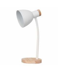 Clark - Natural Wood with White Table or Bedside Lamp