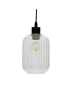 Batley - Clear Ribbed Glass Easy Fit Pendant Shade