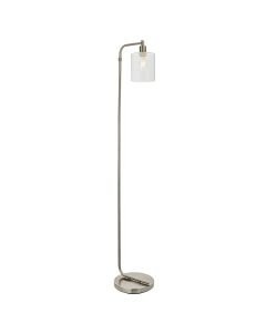 Endon Lighting - Toledo - 90557 - Brushed Nickel Clear Glass Floor Lamp