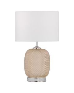 Soho - Amber Reflective Glass Lamp with White Shade