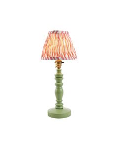 Endon Lighting - Bibury & Ripple 16cm - 115877 - Green Aged Brass Pink Table Lamp With Shade