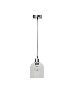 Belten - Clear Glass Cloche with Chrome Pendant Fitting