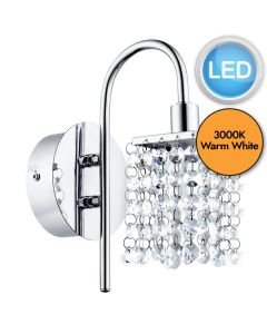 Eglo Lighting - Almonte - 94879 - LED Chrome Clear Glass IP44 Bathroom Wall Light