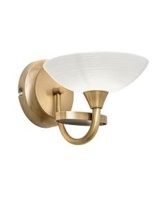 Endon Lighting - Cagney - CAGNEY-1WBAB - Antique Brass White Glass Wall Light