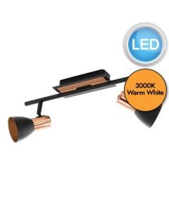 Eglo Lighting - Barnham - 94585 - LED Black Copper 2 Light Ceiling Spotlight