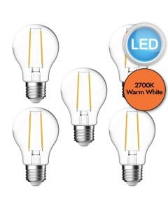 5 x 4W LED E27 Filament Light Bulbs - Warm Whit