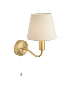 Endon Lighting - Conway - 93852 - Satin Brass Ivory IP44 Pull Cord Bathroom Wall Light