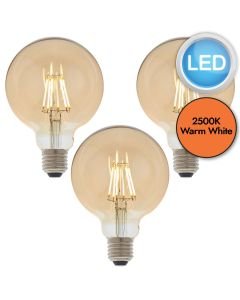 Endon Lighting - Set of 3 Globe - 93030 - LED E27 ES - Filament Light Bulbs - 95mm dia
