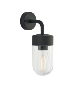 Endon Lighting - North - 79792 - Black Clear Glass IP44 Outdoor Wall Light