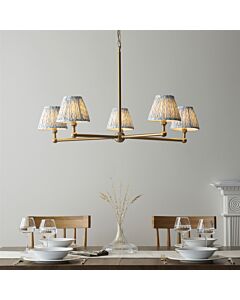 Endon Lighting - Santiago - 115011 - Aged Brass Blue 5 Light Ceiling Pendant Light