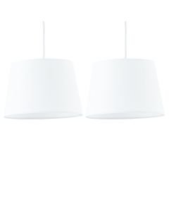 Set of 2 White Cotton 23cm Tapered Cylinder Pendant or Lamp Shades