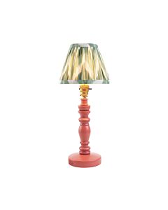 Endon Lighting - Bibury & Zigzag 16cm - 115910 - Pink Aged Brass Green Table Lamp With Shade