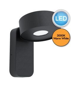Eglo Lighting - Palosco - 98737 - LED Black Clear IP44 Outdoor Wall Light