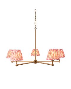 Endon Lighting - Santiago - 115008 - Aged Brass Pink 5 Light Ceiling Pendant Light